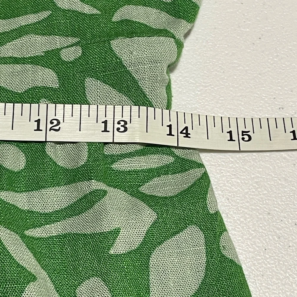 Chelsea & Violet Girls Sz 16 Green Abstract Floral Puff Sleeve Boho Casual Dress